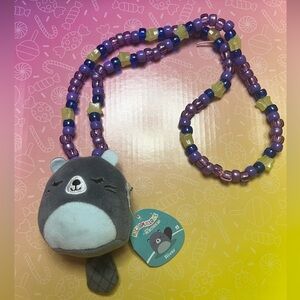 Micromallows River the Beaver. Made into a necklace!